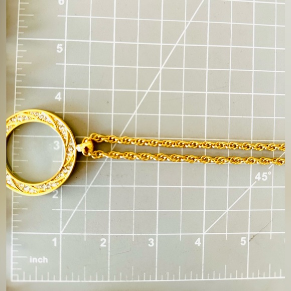 Rhinestone Magnifying Loupe Pendant Necklace - Picture 7 of 12